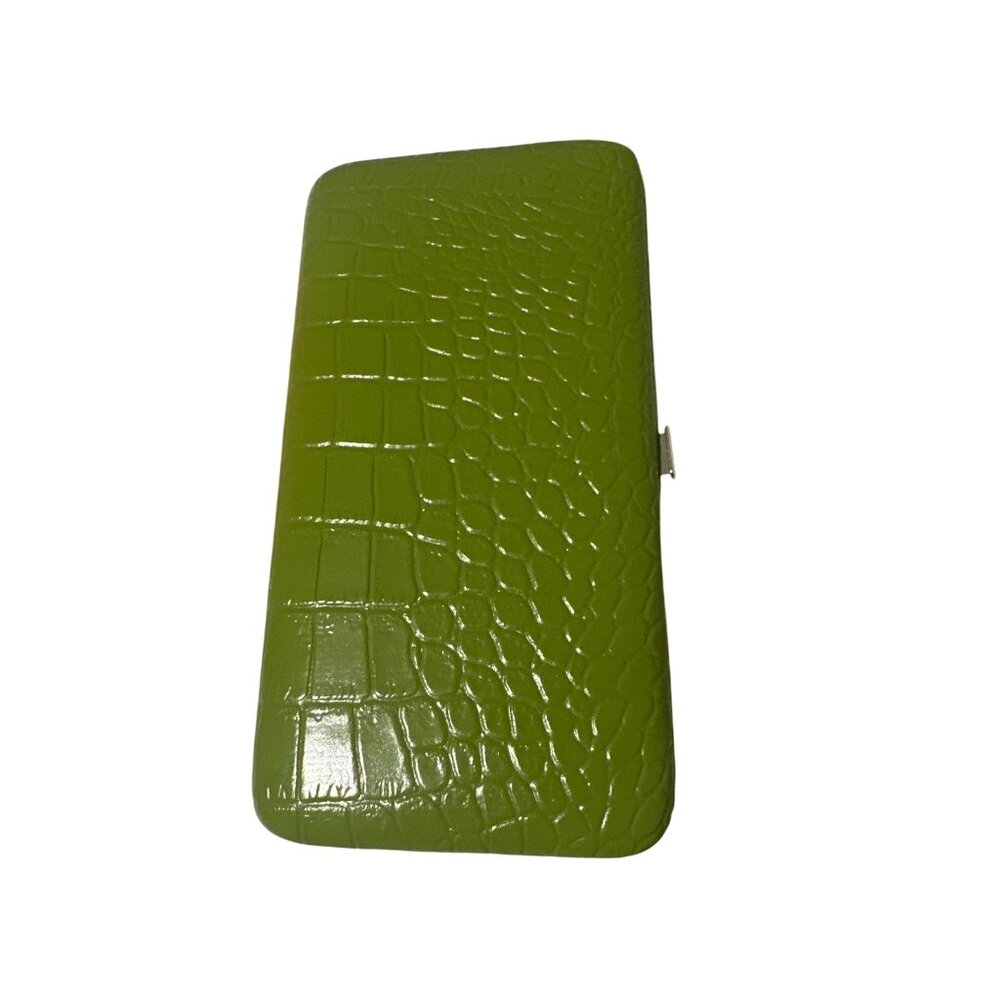 💖Green Crocodile Pattern Wallet With Multiple Card Slots & Zipper Pocket